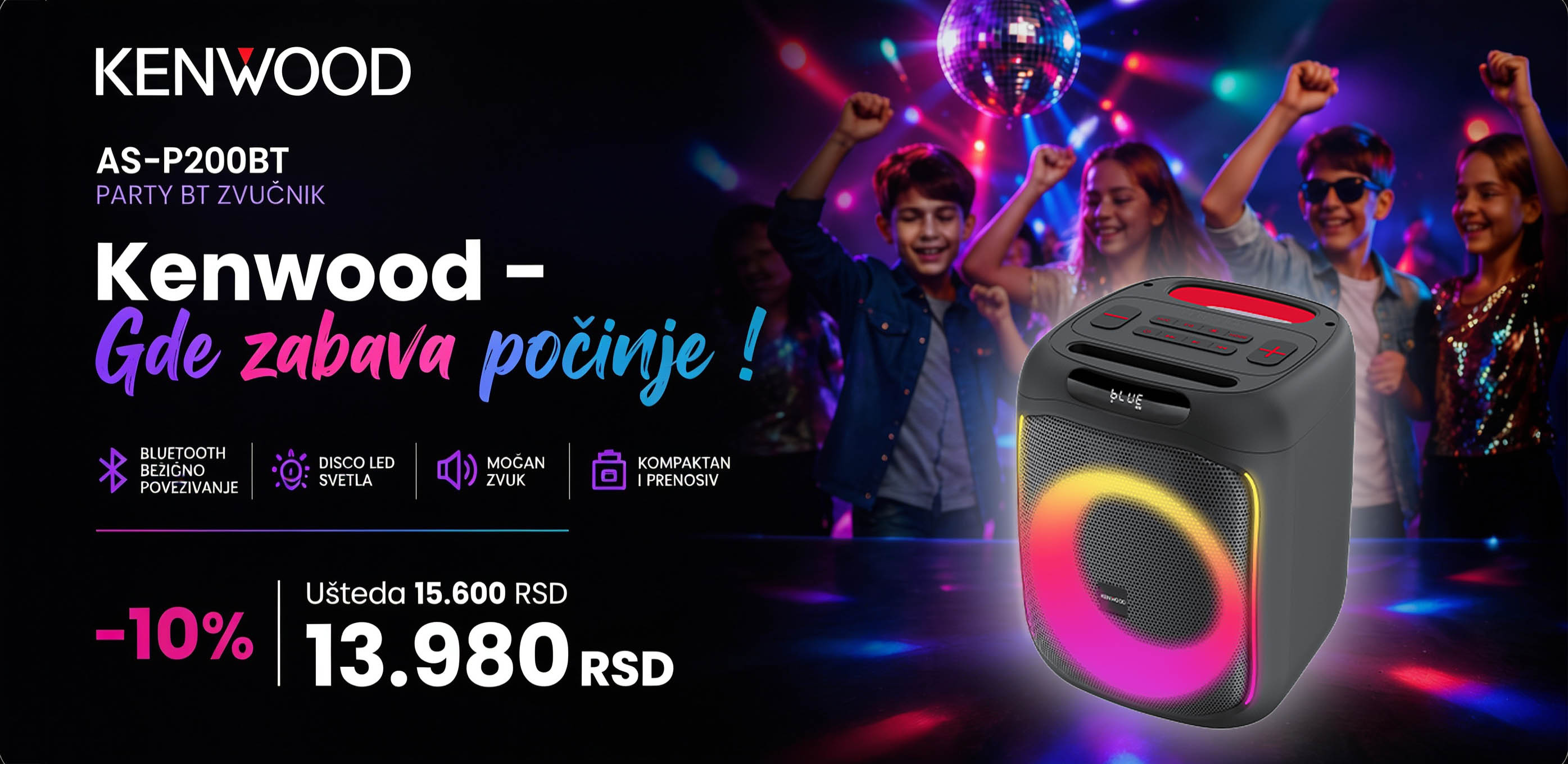 Kenwood AS-P200BT Party BT zvučnik