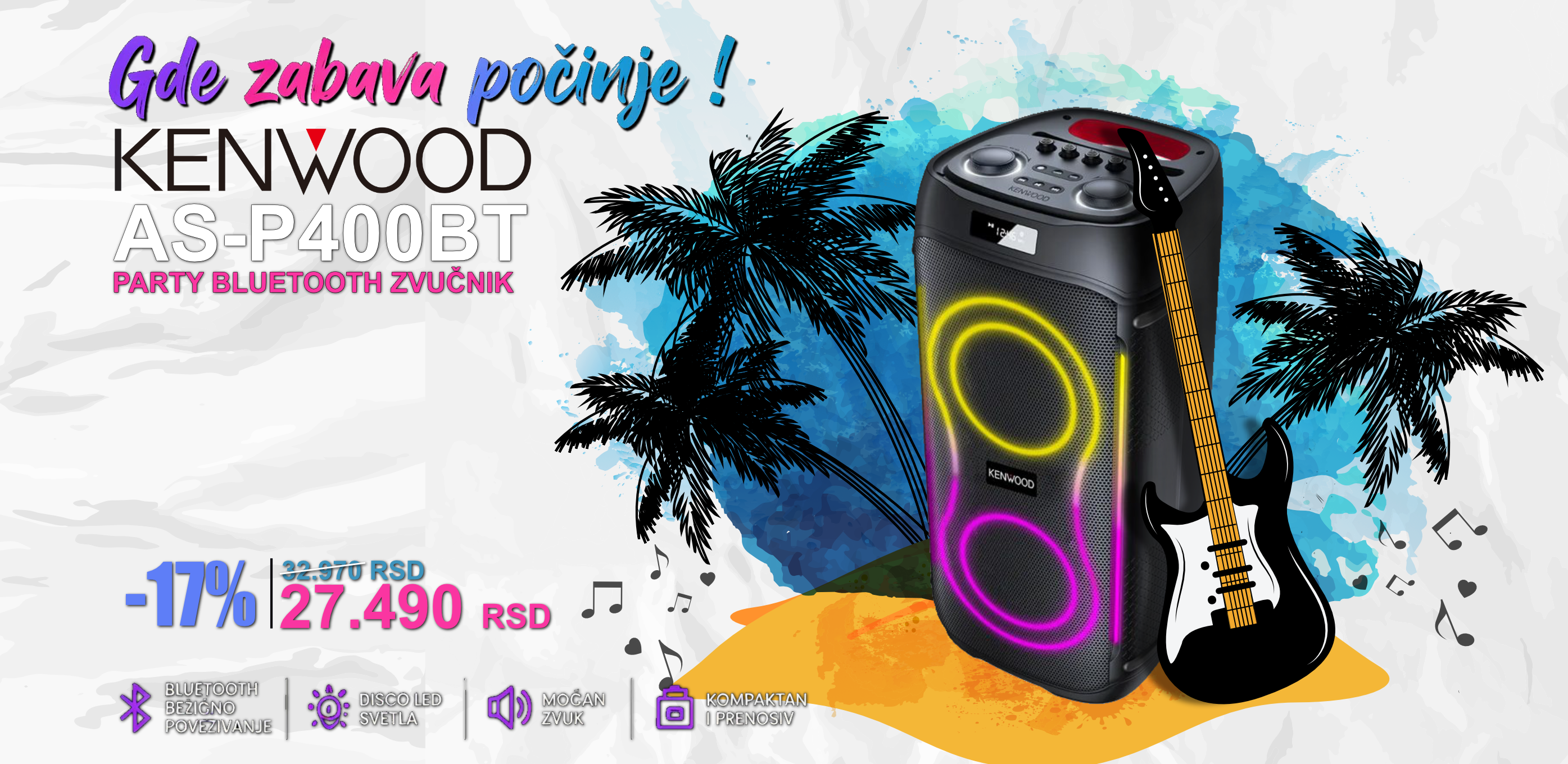 Kenwood AS-P400BT Party BT zvučnik