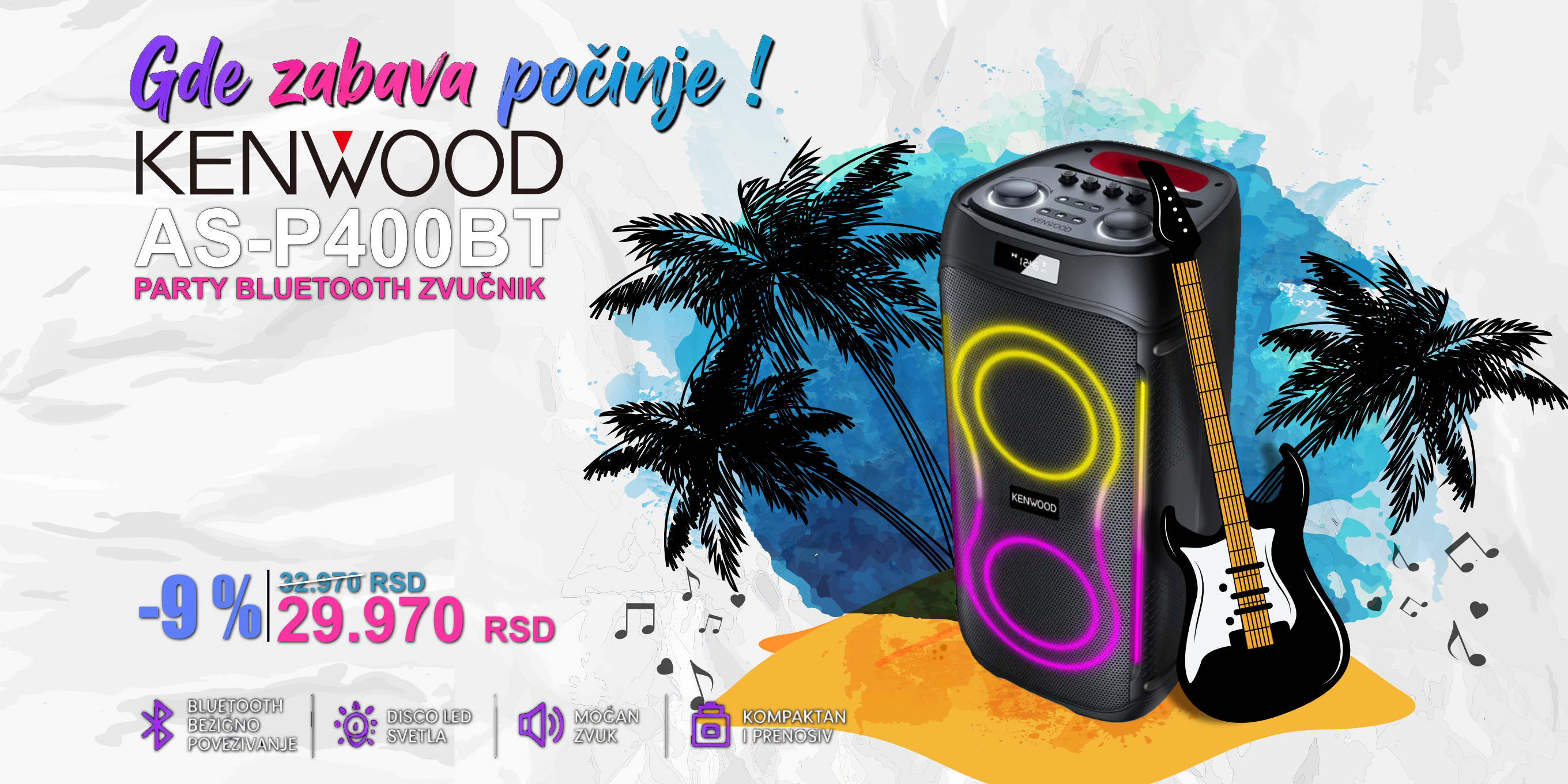 Kenwood AS-P400BT Party BT zvučnik